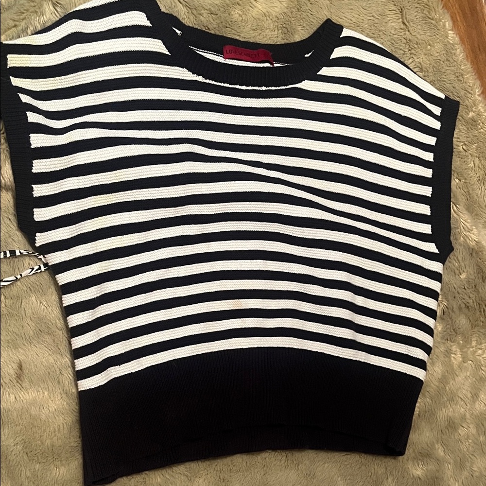 Striped Black and White Women's Top